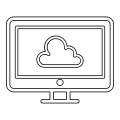 Cloud computing icon in line style