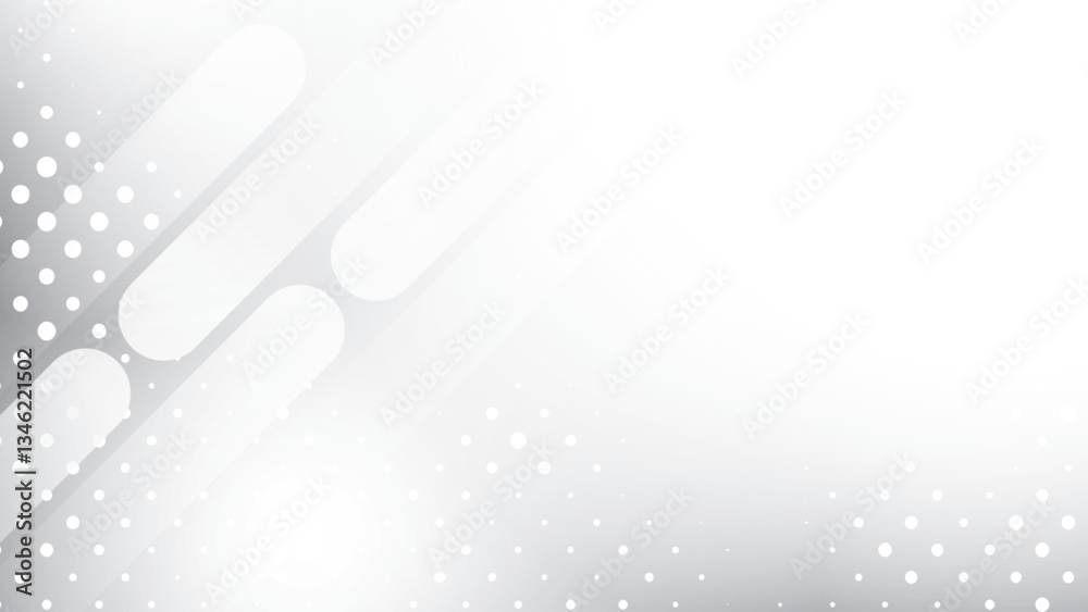 Wall mural abstract white and gray gradient background with curve lines and halttone effect. vector illustratio