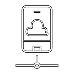 Mobile phone icon in line style
