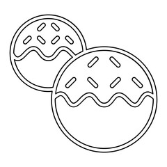 Chocolate ball icon in line style