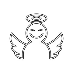 Fototapeta premium Angel icon in line style
