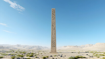Obraz premium Tall Beige Tower In Desert Landscape