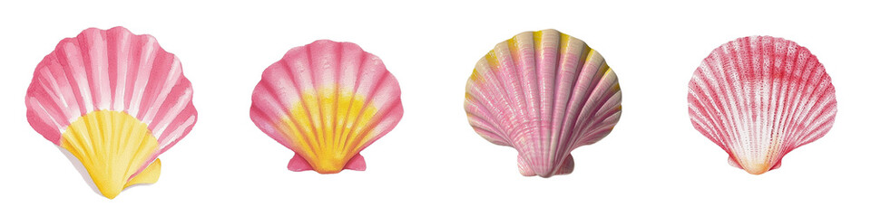 A watercolor seashell, drawn by hand, is shown in isolation on a simple white background as an illustration