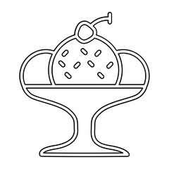 Chocolate ice cream icon in line style