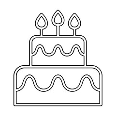 Chocolate cake icon in line style