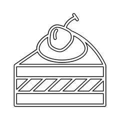 Chocolate cake icon in line style