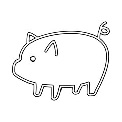 Pig icon in line style
