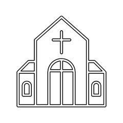 Church icon in line style