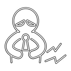 Stomachache icon in line style