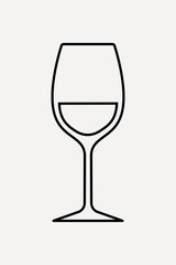 Wine glass line art vector
