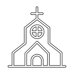 Church icon in line style