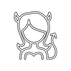 Devil icon in line style
