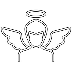 Angel icon in line style