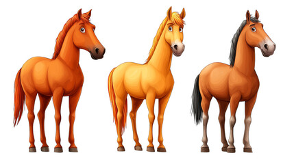 Three majestic horses stand together in perfect harmony, a captivating scene of equine beauty