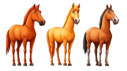 Three majestic horses stand together in perfect harmony, a captivating scene of equine beauty