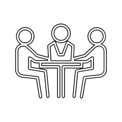 Meeting icon in line style