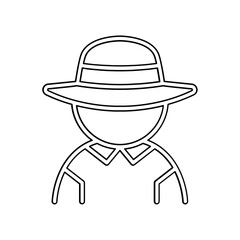 Archeologist icon in line style