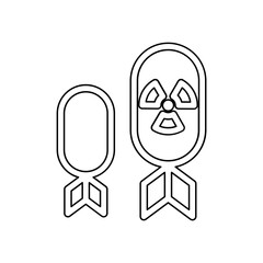 Nuclear bomb icon in line style