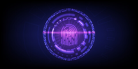 Fingerprint scan for secure access technology connection.