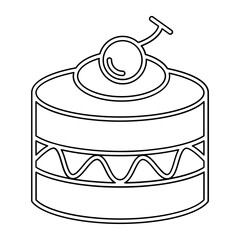 Pudding icon in line style