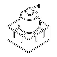 Honey toast icon in line style