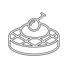 waffle ice cream icon in line style