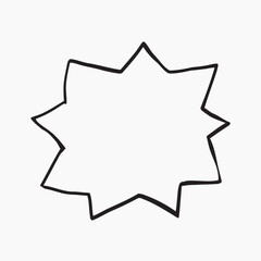 Abstract starburst speech bubble outline illustration vector