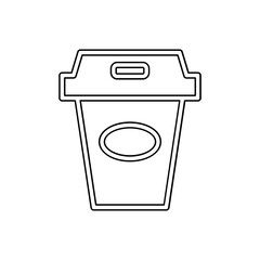 Hot coffee icon in line style