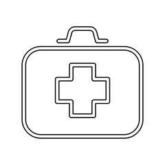 Obraz premium First aid kit icon in line style