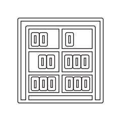 Bookshelf icon in line style