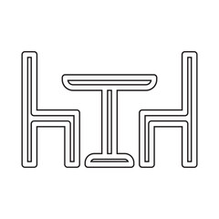 Dining table icon in line style