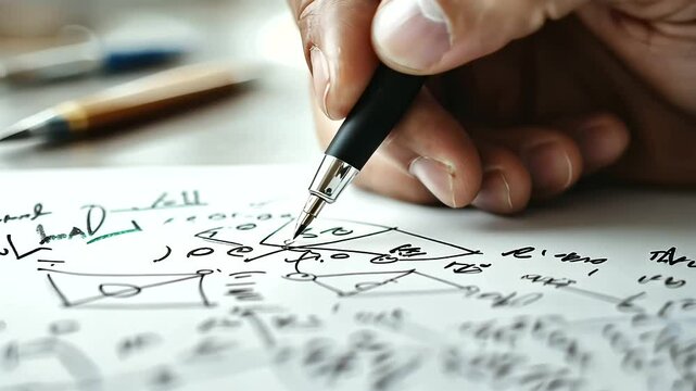 Close-up of a hand drawing a diagram to explain a hypothesis