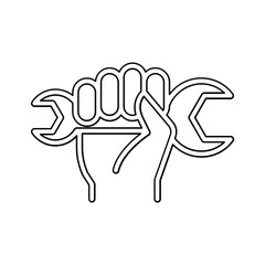 Wrench icon in line style