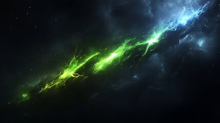 Fototapeta premium Cosmic energy clashing in nebula; space background for sci-fi design