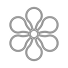 Flower pattern graphic in line style