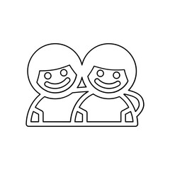 Friendship icon in line style