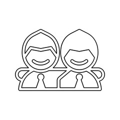 Teamwork icon in line style