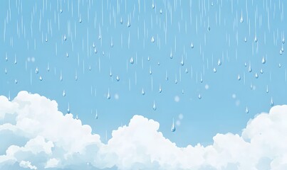 Sky with drizzle and clear, clean stream flowing, Generative AI