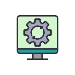 Automation colored icons, minimalist vector illustration ,simple transparent graphic element .Isolated on white background