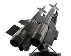 Two missiles on a launcher - 3D illustration