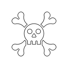 Crossbones icon in line style