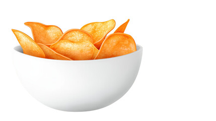 A bowl overflowing with golden crispy potato chips, the perfect snack for any occasion