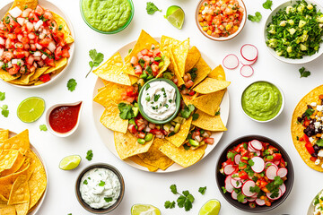 Homemade Mexican taco party with geometric styling