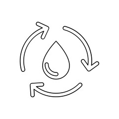 Recycle water icon in line style