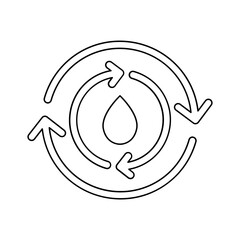 Recycle water icon in line style