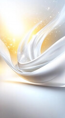 Elegant flowing fabric in soft light, creating a serene atmosphere with a dreamy background