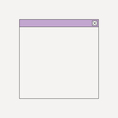 Purple pop-up window frame element vector