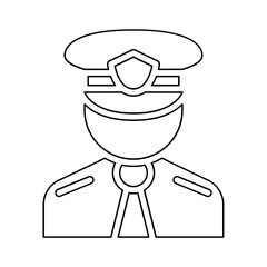 Policeman icon in line style
