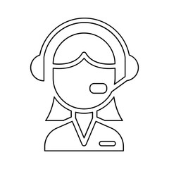 Call center icon in line style