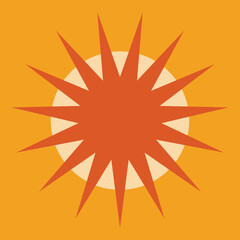 Retro abstract geometric star shape design element vector